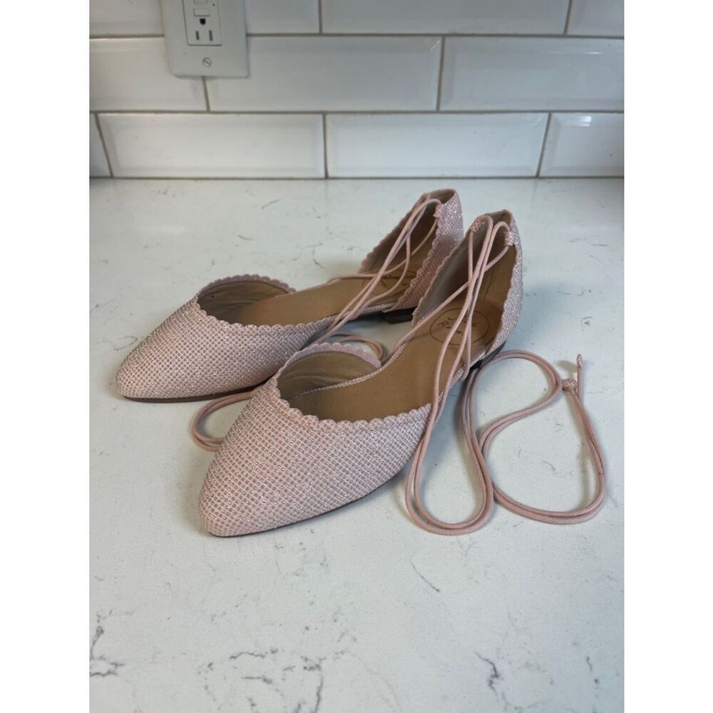 Jack Rogers Camille Sparkle Size 5.5 Blush/ Rosegold Worn Once